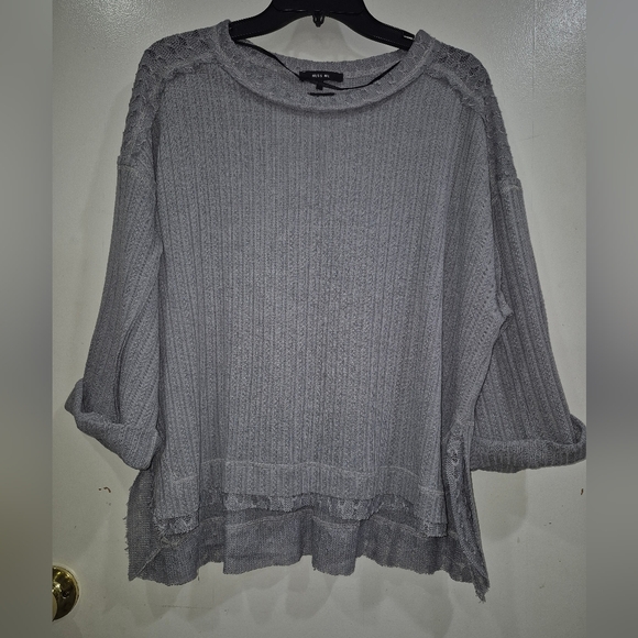 Miss Me Gray Knit Sweater - Picture 1 of 6